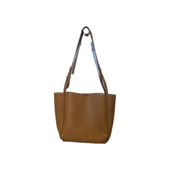 Antik Kraft Soft Vegan Shoulder Tote Detachable Pouch Brown Snap Closure - Picture 2 of 11